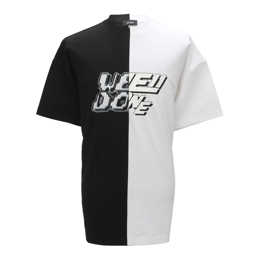 WE11 DONE 圆领短袖T恤衫 WD-TT1-22-558- U- BW BLACK/WHITE