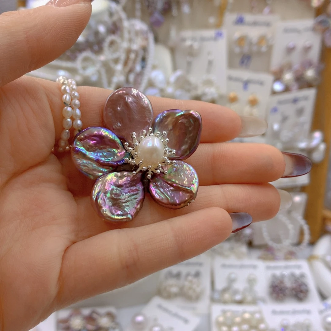 淡水珍珠耳饰银S925镶嵌