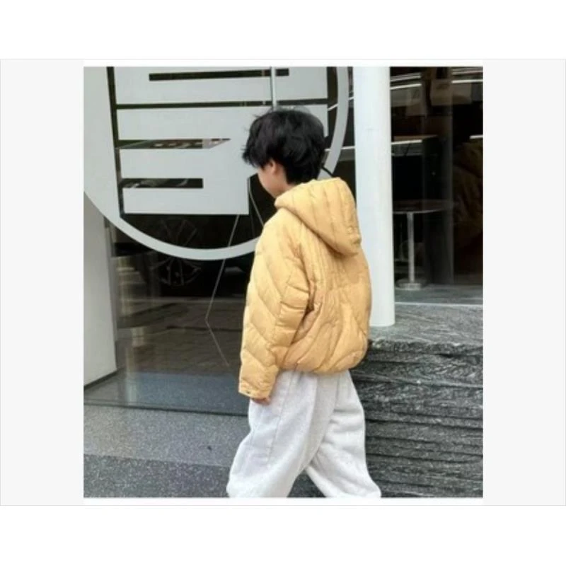 504195《黄色》精选韩版儿童洋气冬款休闲时尚洋气保暖防寒服外套