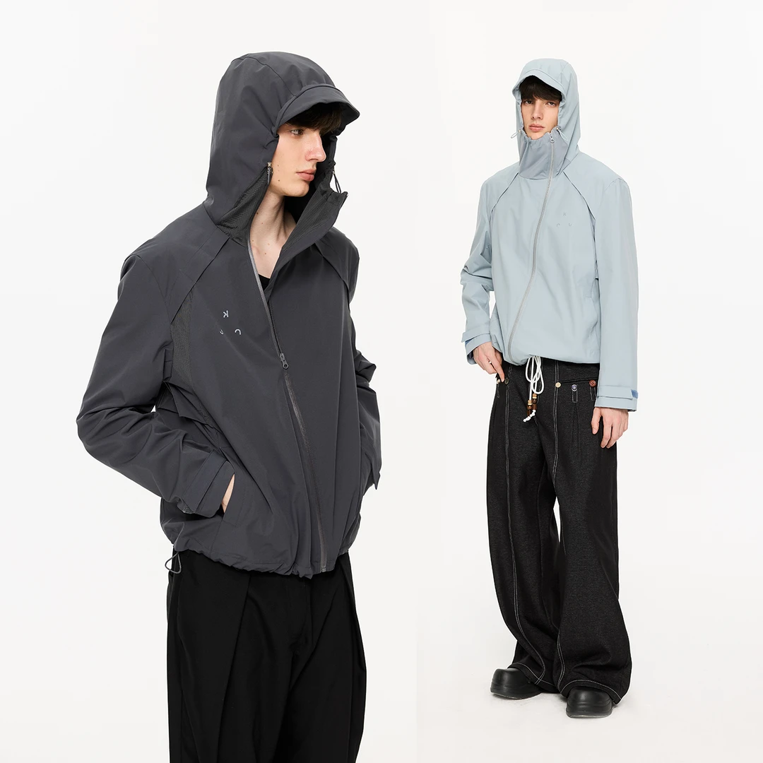 KREATE「孔洞风翼」特氟龙三防斜拉链分割活页透气软壳户外冲锋衣