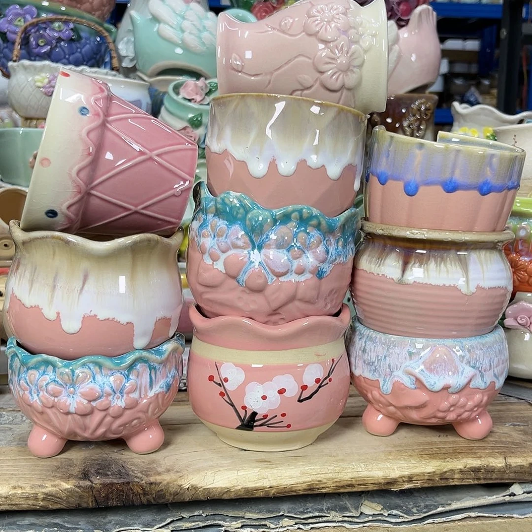 陶瓷陶瓷花盆特价上新口7-10厘米