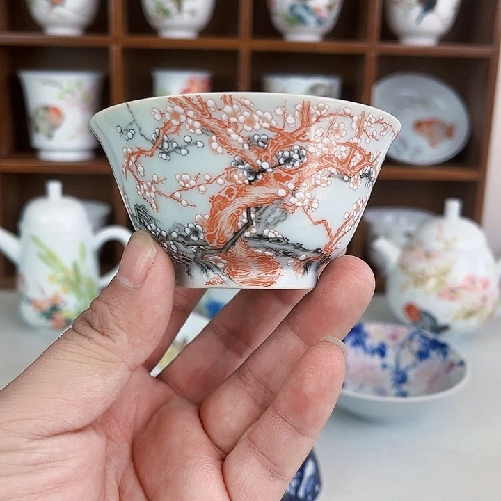 景德镇陶瓷梅花杯