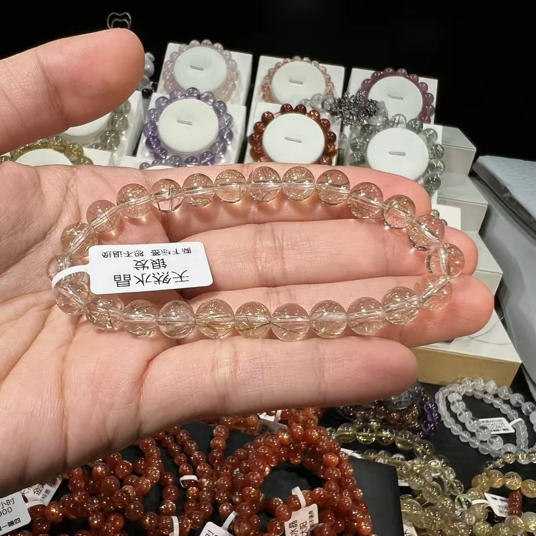 未镶嵌手链天然金发晶维纳斯烟花钛晶8mm