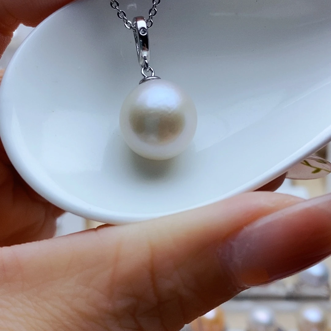 淡水珍珠银S925镶嵌吊坠(赠链)A****就