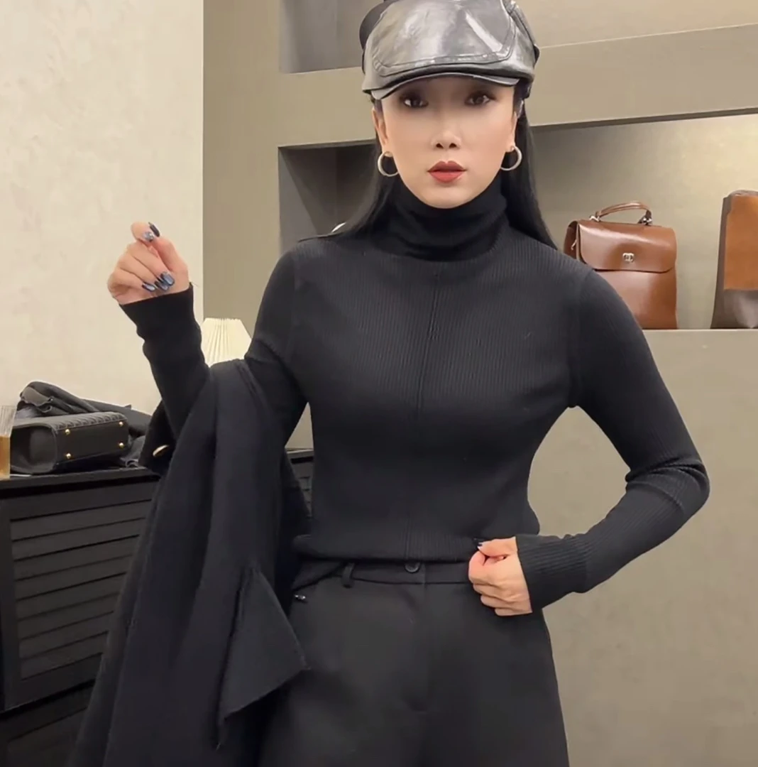 861定制显瘦极简风中线高领针织衫16