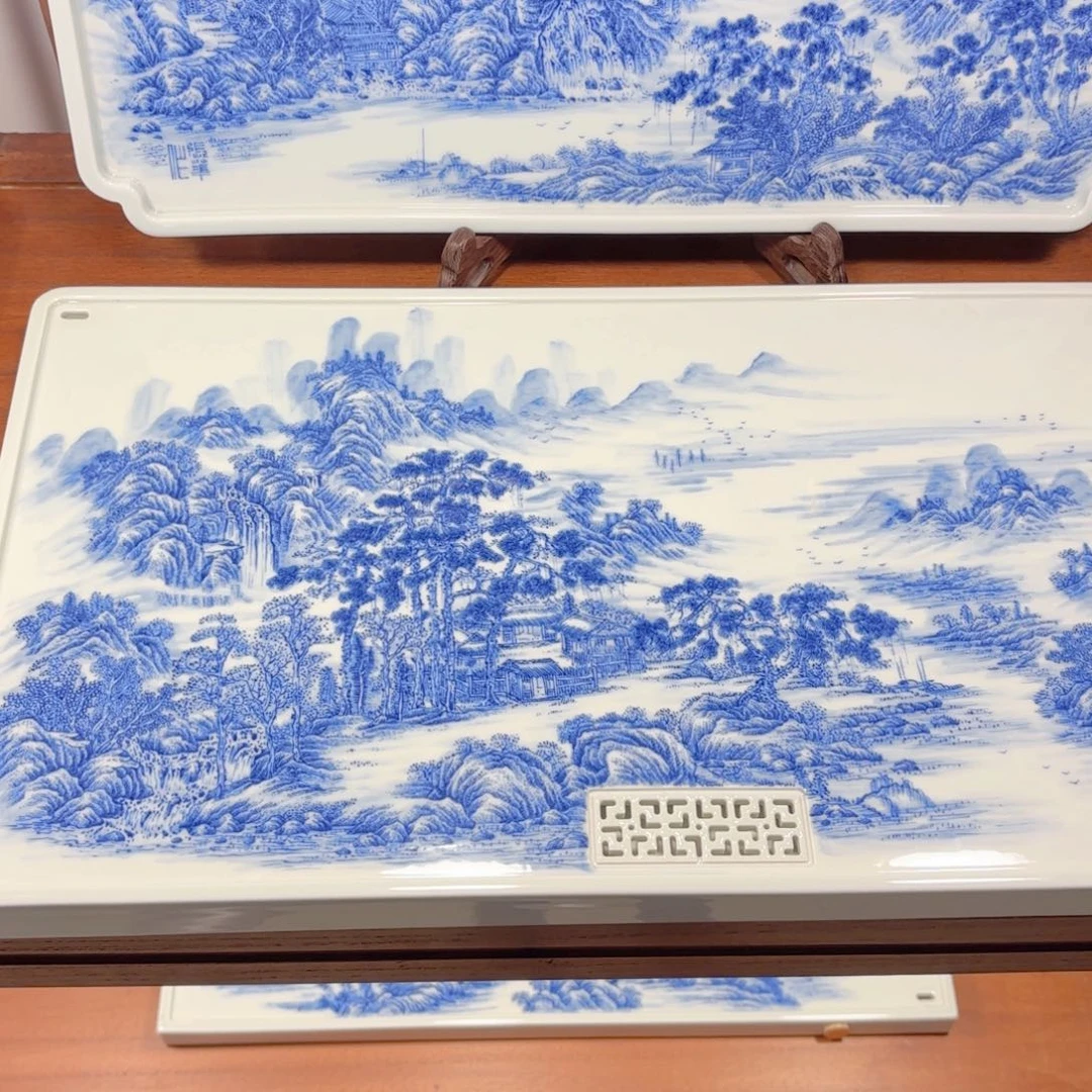 用***1青花瓷器手绘作品陶瓷泡台