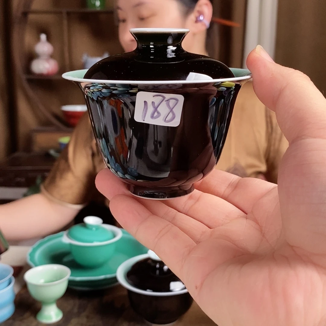 188号珍藏柴窑乌金釉盖碗张****6