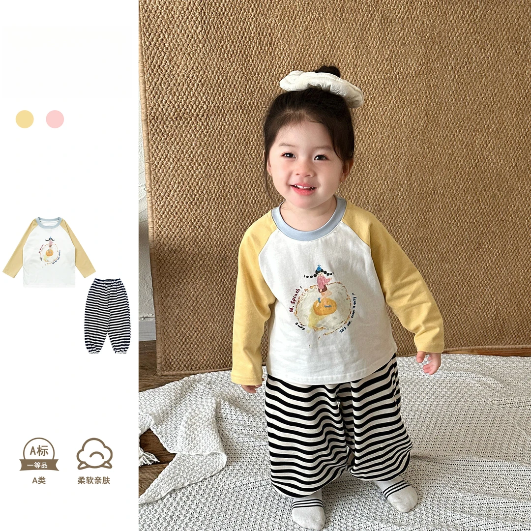 一岁女宝宝衣服秋季可爱上衣裤子女童早秋洋气穿搭外出服儿童套装