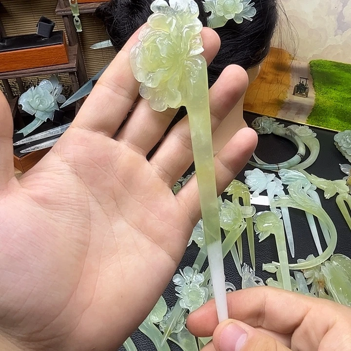 未镶嵌蛇纹石玉发饰