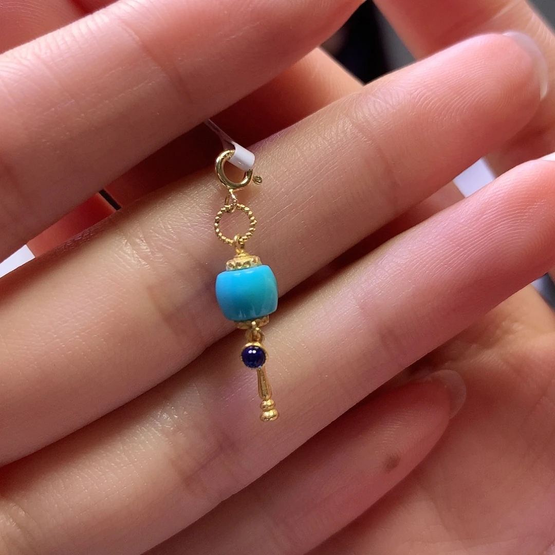 绿松石18K金镶嵌滴流