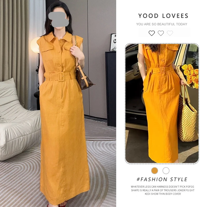 高级感显白纯色连衣裙女2025年夏季新款气质时尚洋气别致收腰裙子