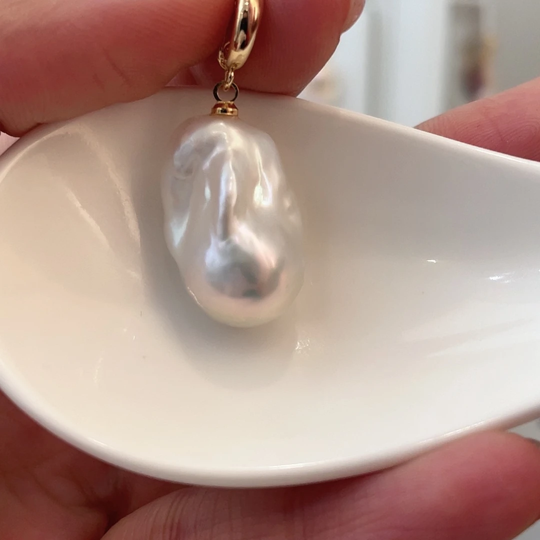 淡水珍珠天然珍珠巴洛克银S925镶嵌