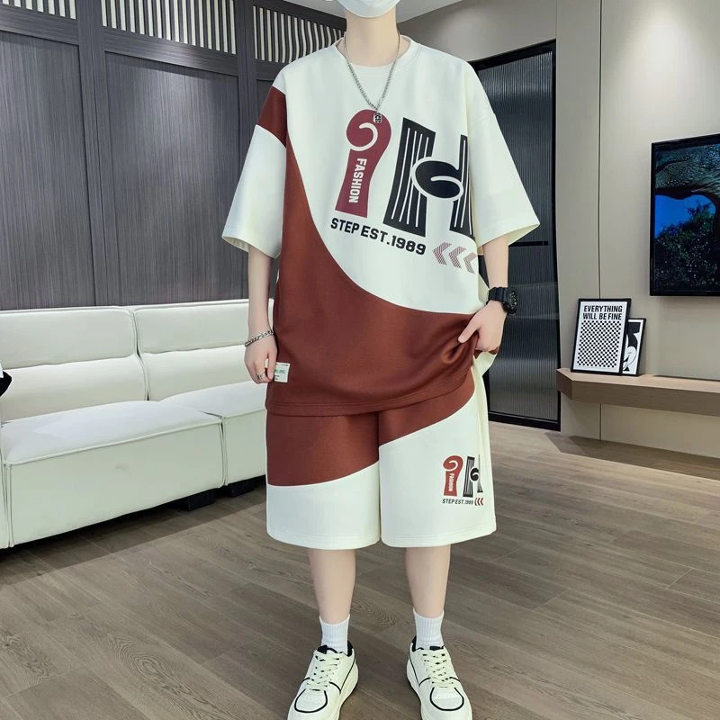 2025夏季新款男士短袖短裤套装时尚百搭男装一套青少年运动套装潮