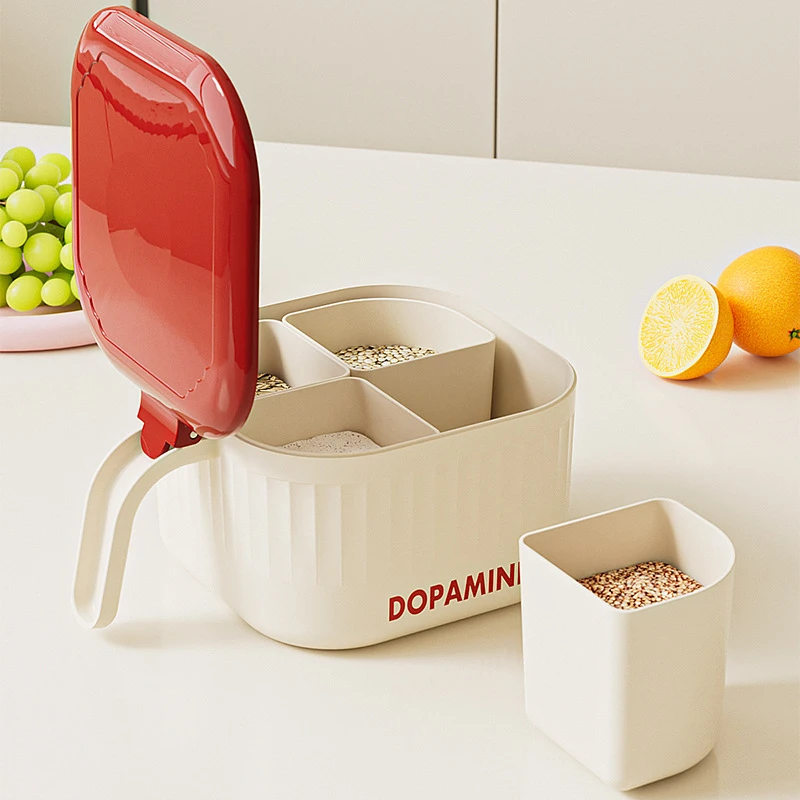 多巴胺调味盒创意家用厨房防尘便携调料盒按压式四合一调料瓶