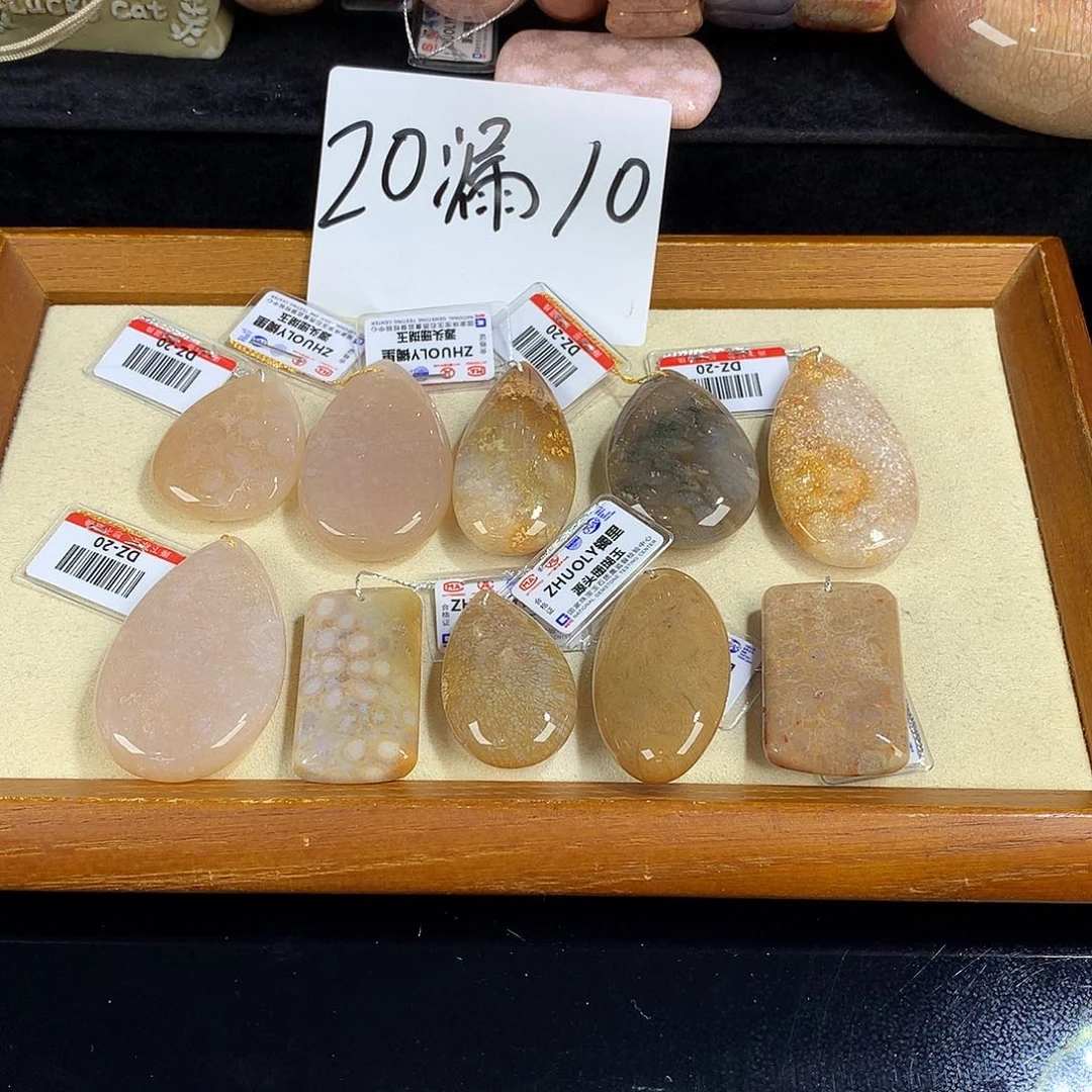 吊坠(赠链)未镶嵌硅化珊瑚（珊瑚玉）31号20漏10