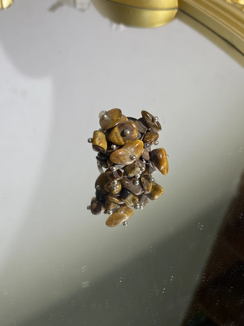 铜合金合成锆石戒指 时尚潮流黄色戒指3044