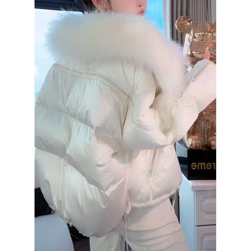 小香风短款棉服外套女冬季棉衣2025新款气质大毛领气质百搭面包服