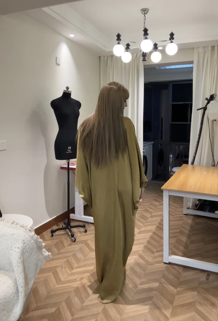 新中式百搭长裙夏季H型裙宽松常规连衣裙V领外披设计师宽松腰