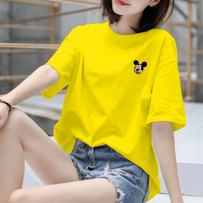 100%纯棉新款短袖t恤女2025夏季韩版宽松ins百搭潮流体恤衫上衣女