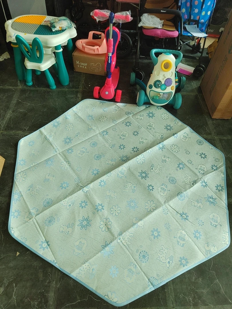 1.6米大号七角儿童圆形 围 栏 凉席垫子