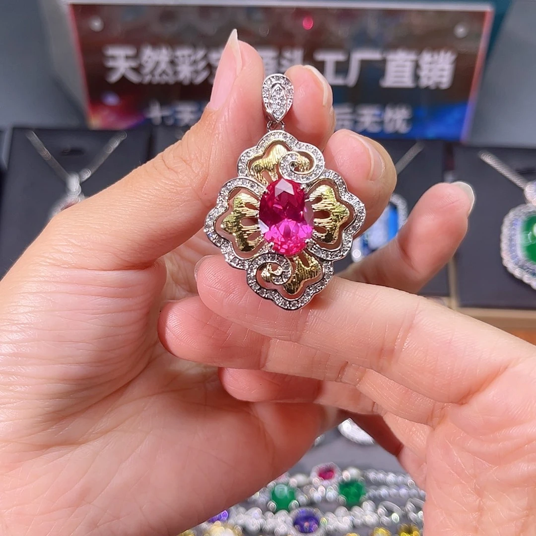 颈饰蓝宝石银S925镶嵌m 11
