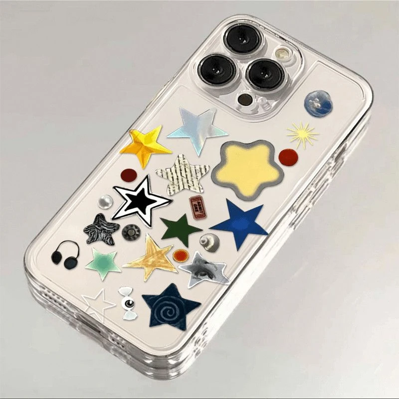 迷幻星星适用苹果16Plus壳iPhone15PROMAX新款14/13/12透明女
