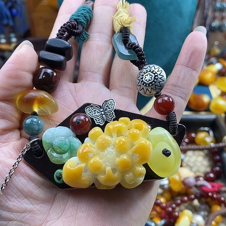 翡翠未镶嵌项链项链