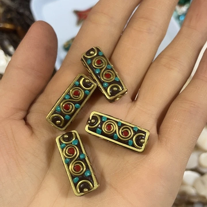 玛瑙/玉髓合金珠宝半成品2个长方形