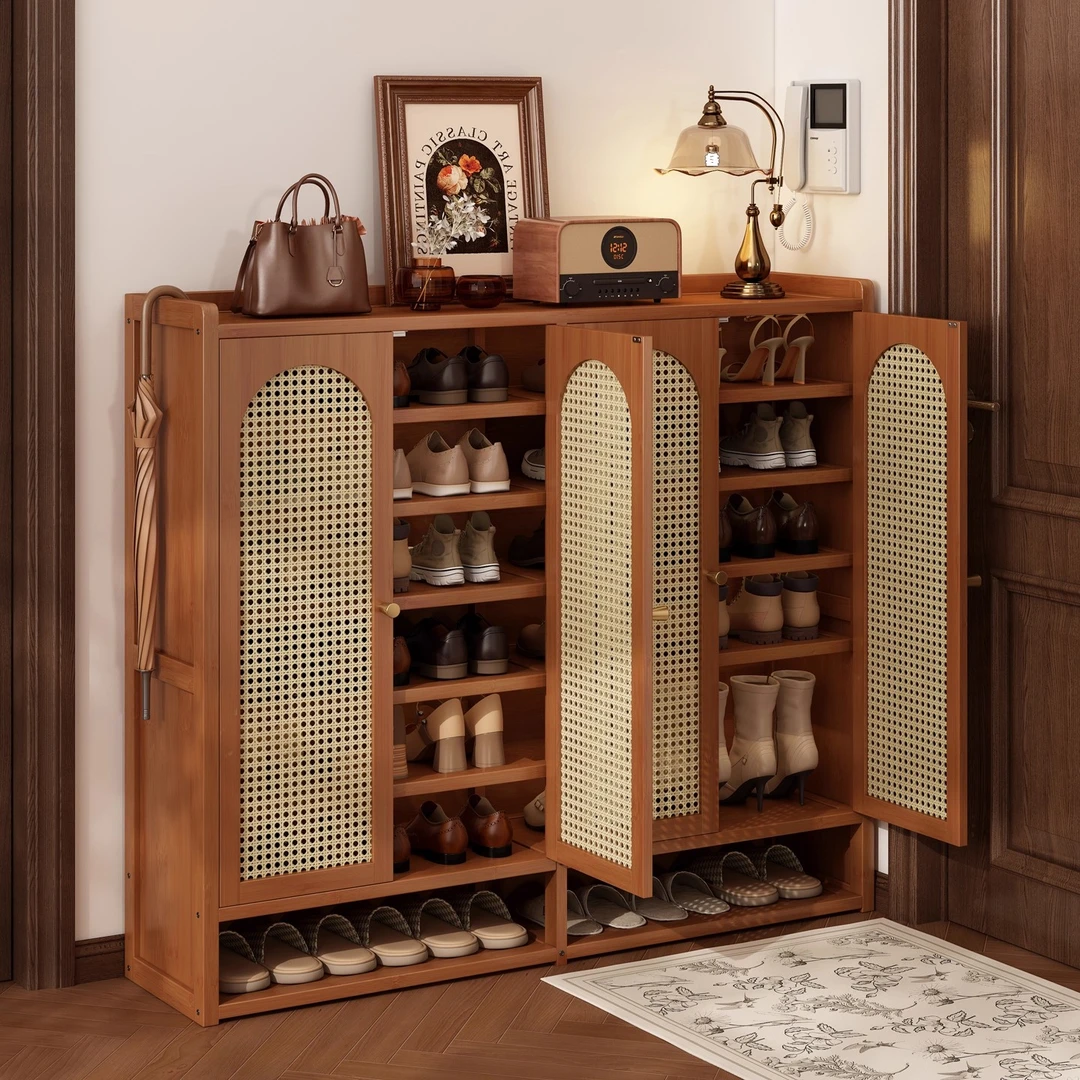 鞋柜家用门口2025新款入户玄关收纳柜一体靠墙大容量多层鞋架防尘