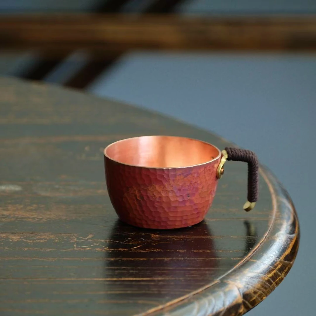 方形回把小茶杯-火烧色