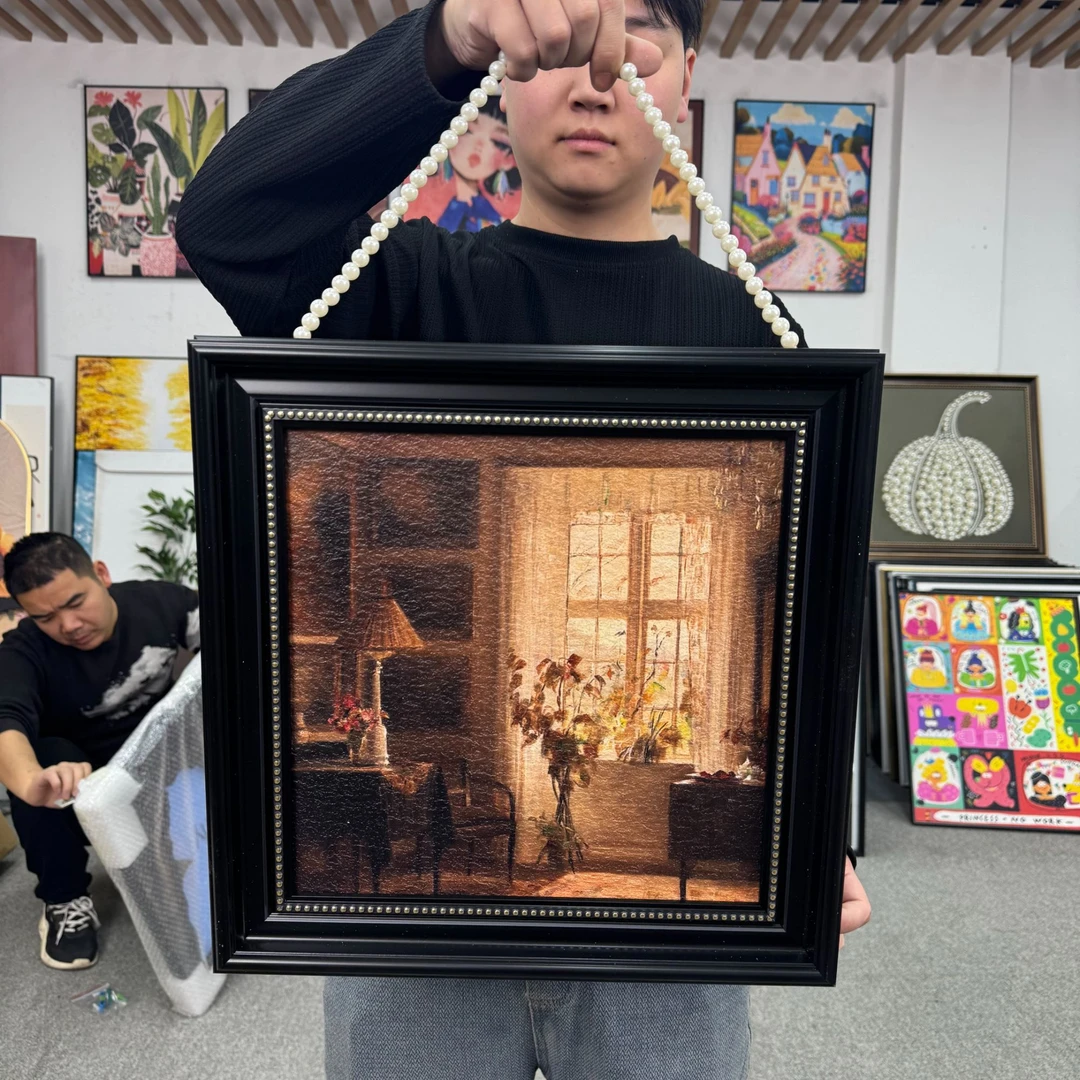 法式静物串珠花卉客厅挂画沙发背景墙卧室装饰画方形壁画144