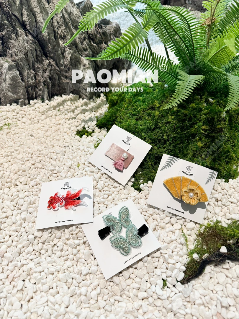 宝宝中式发夹｜儿童头饰时尚简约可爱百搭蓝色小抓夹复古发夹彩色