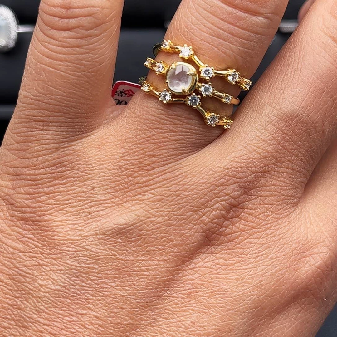 翡翠戒指银S925镶嵌天然缅甸a货翡翠戒指