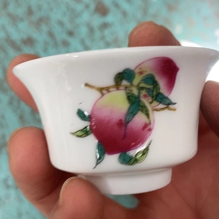 摆件陶寿桃马踢杯 玩玉