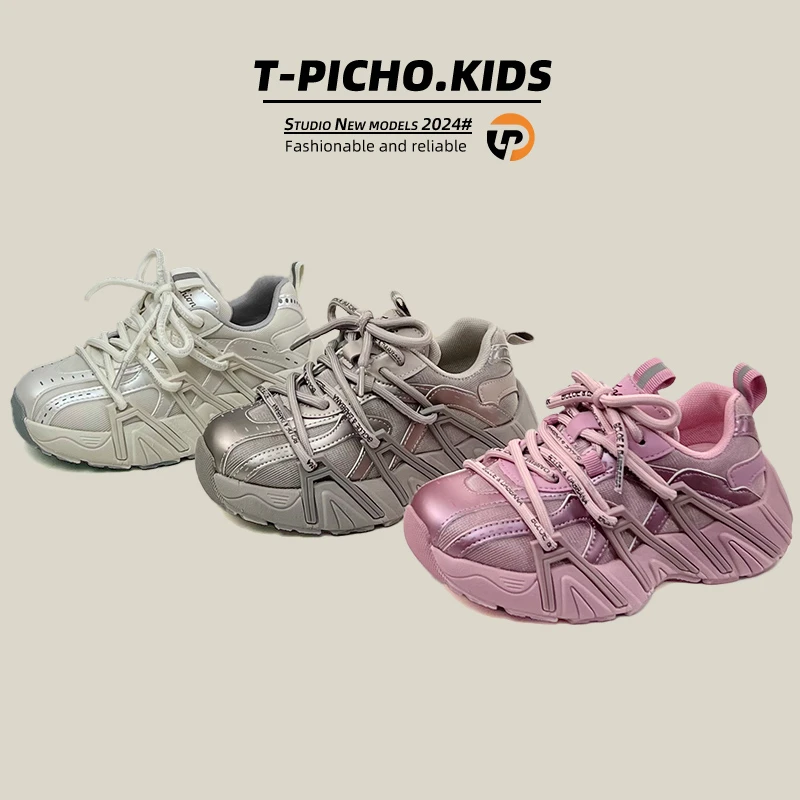 2025春季新款儿童老爹鞋时尚男童跑鞋轻便透气女童运动鞋-870205