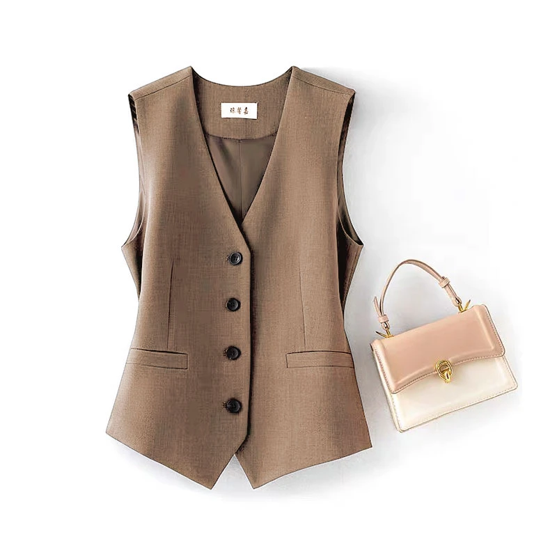 老钱风设计感马甲女款背心2025春秋新款叠穿通勤职业干练外穿坎肩