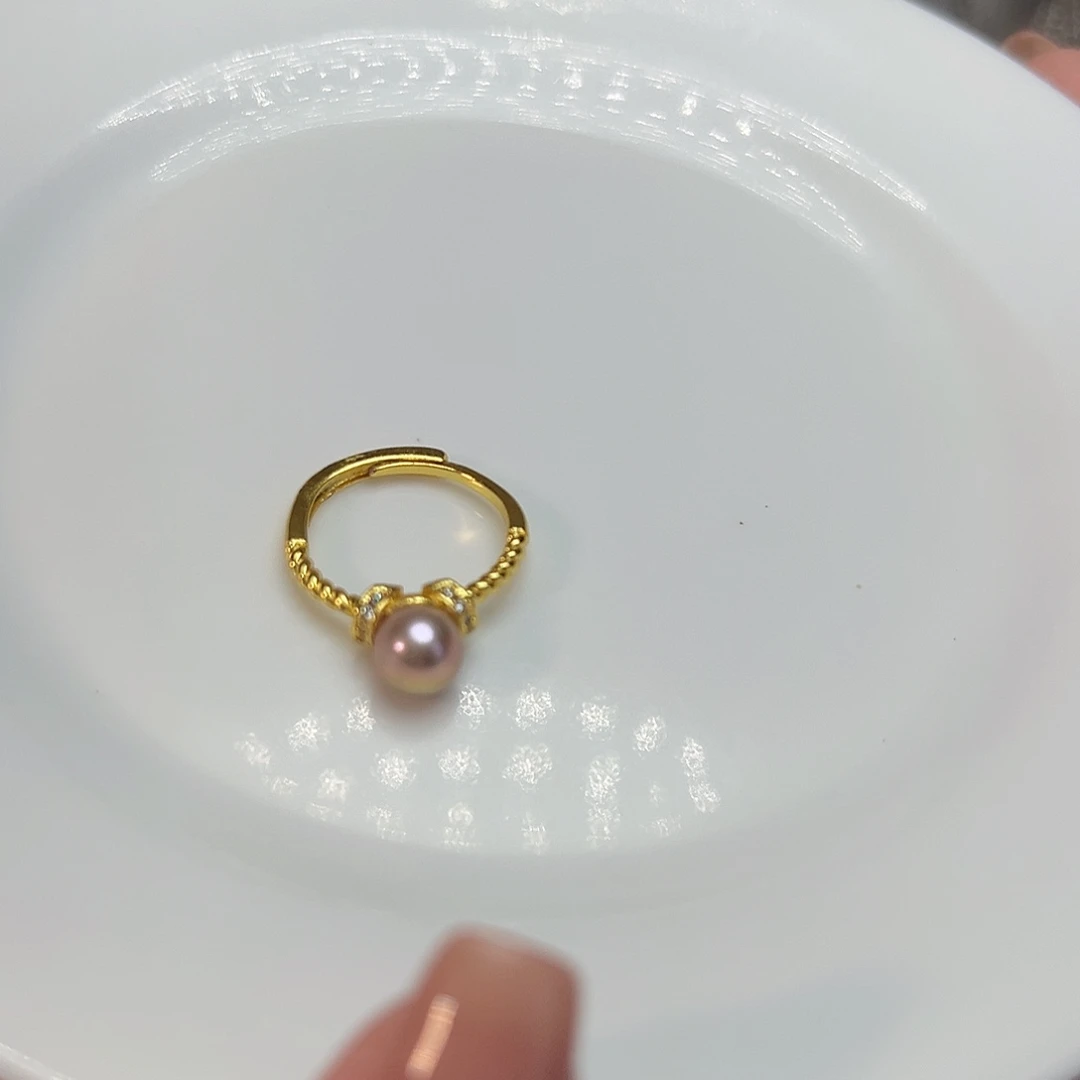 淡水珍珠银S925镶嵌天然淡水珍珠设计款