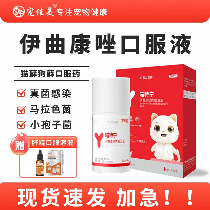 猫藓专用药伊曲康唑猫藓内服药马拉色菌皮肤病狗藓伊曲康唑真菌药