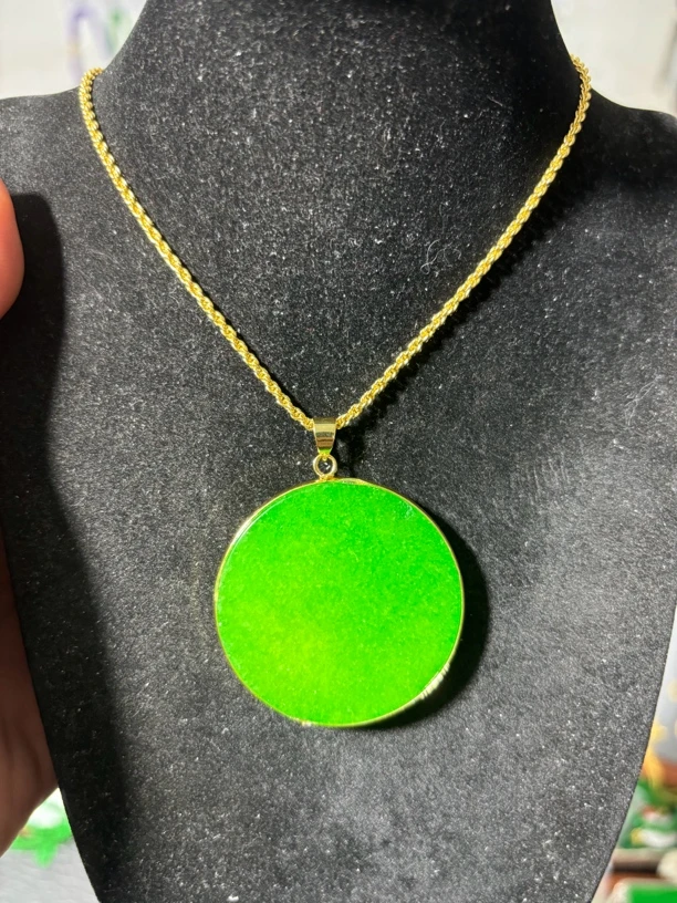 翡翠直径40mm大圆牌d072