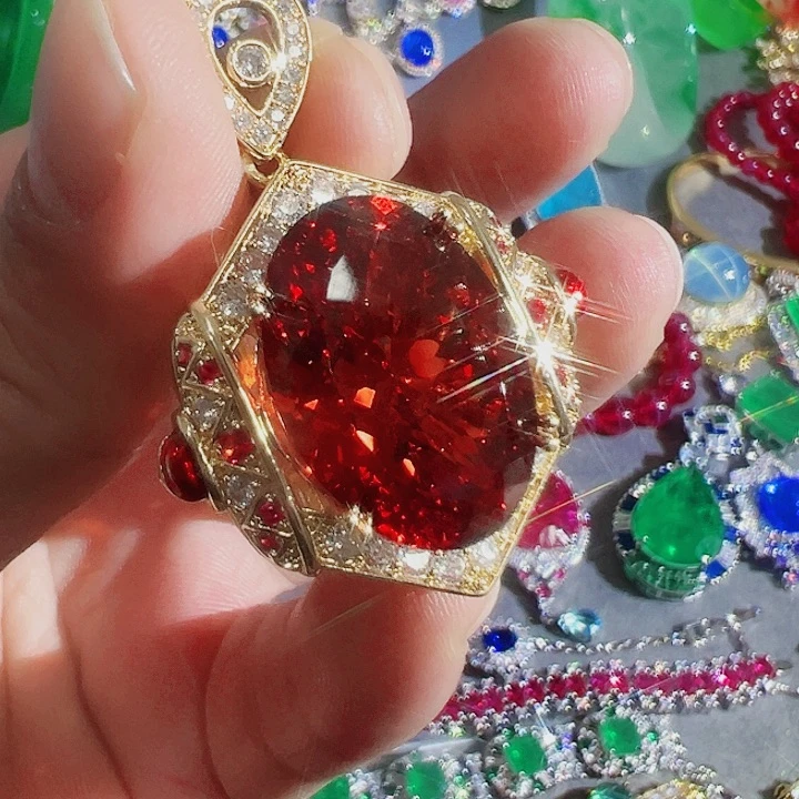 非金属红色蓝色满钻镶嵌