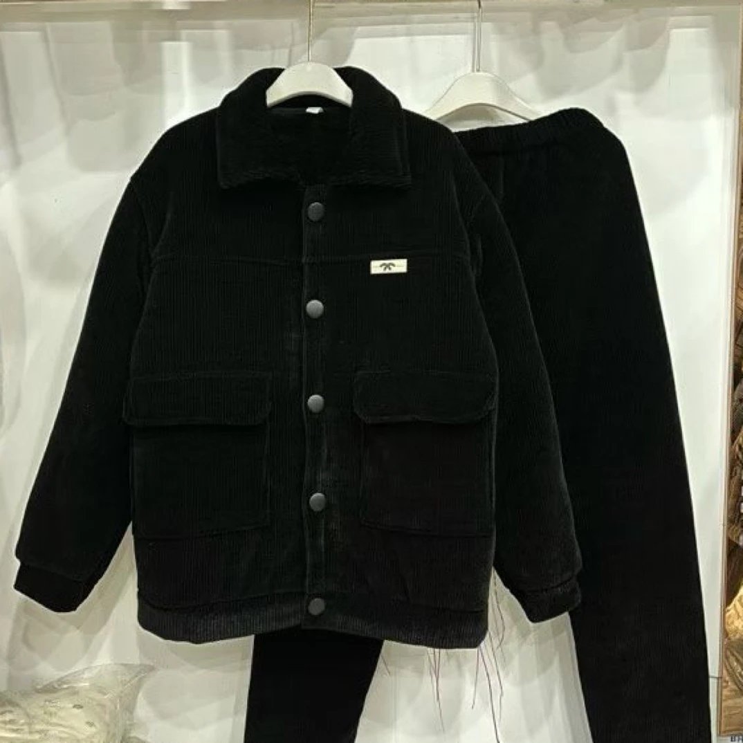 男士雪尼尔三层加厚冬季家居服时尚休闲保暖可外穿加绒翻领洋气