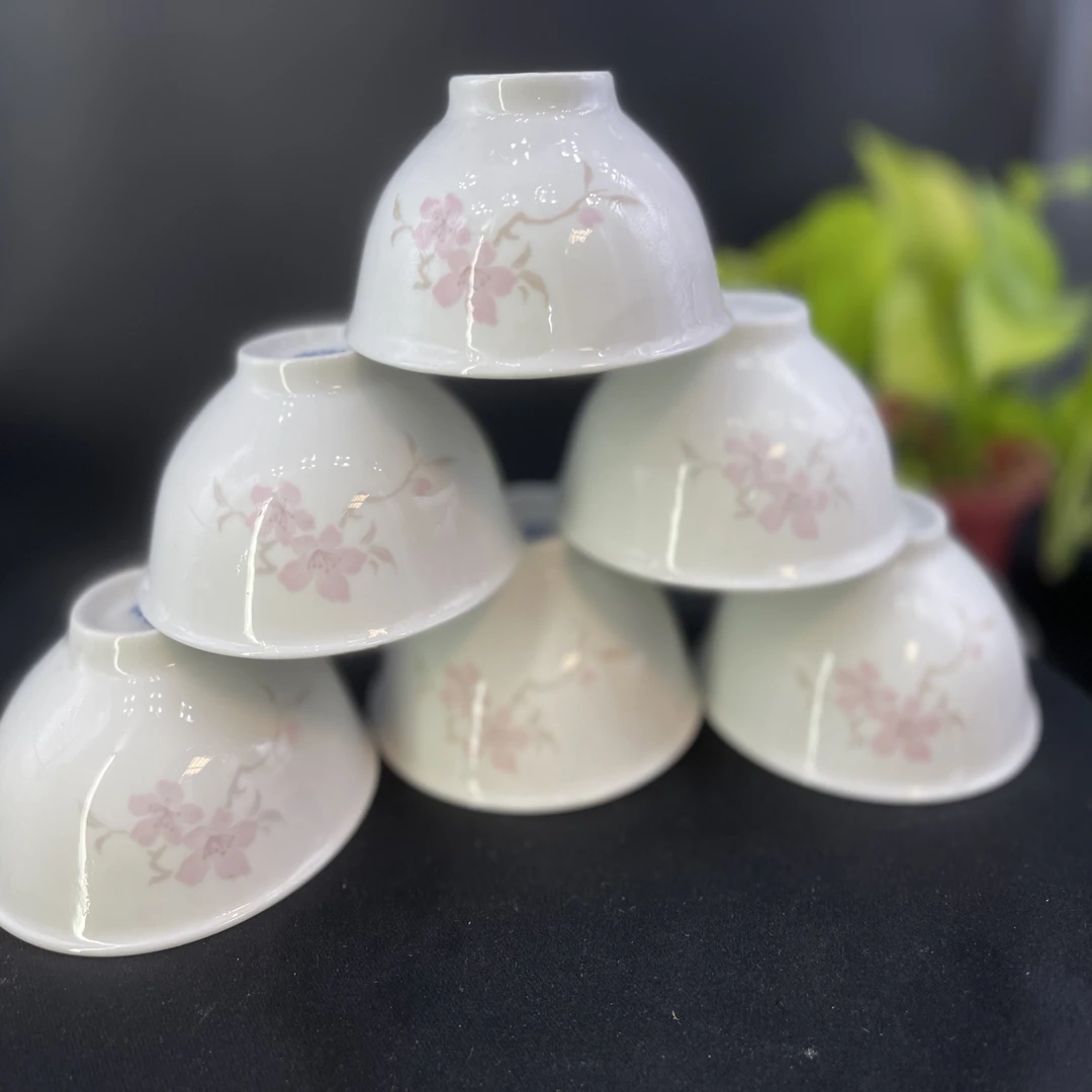 群力90年代釉下彩反口碗4英寸厂尾货清仓有轻微工艺瑕疵介意勿拍