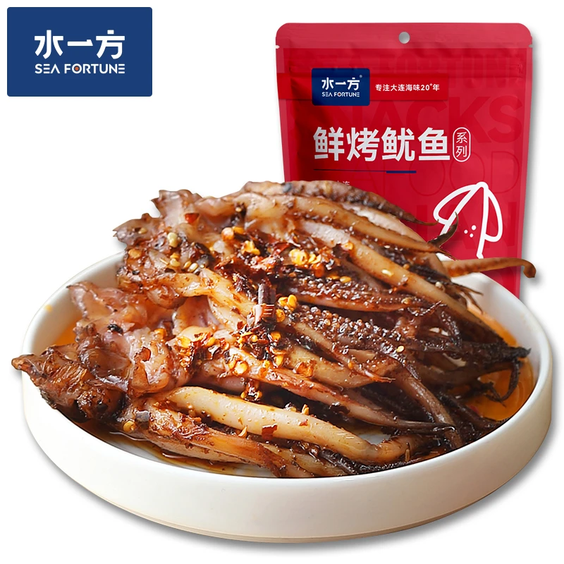 水一方短保现烤鱿鱼头大连特产囤货装60g*5