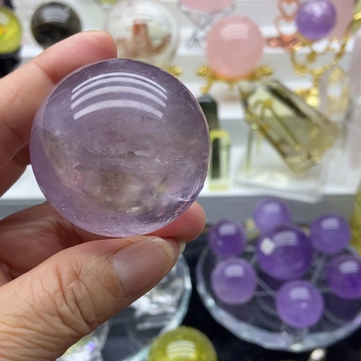 摆件水晶未镶嵌紫水晶球4.4cm