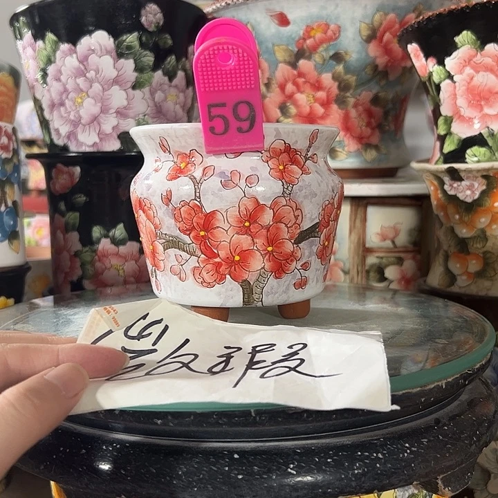景德镇手绘花盆 满38包邮