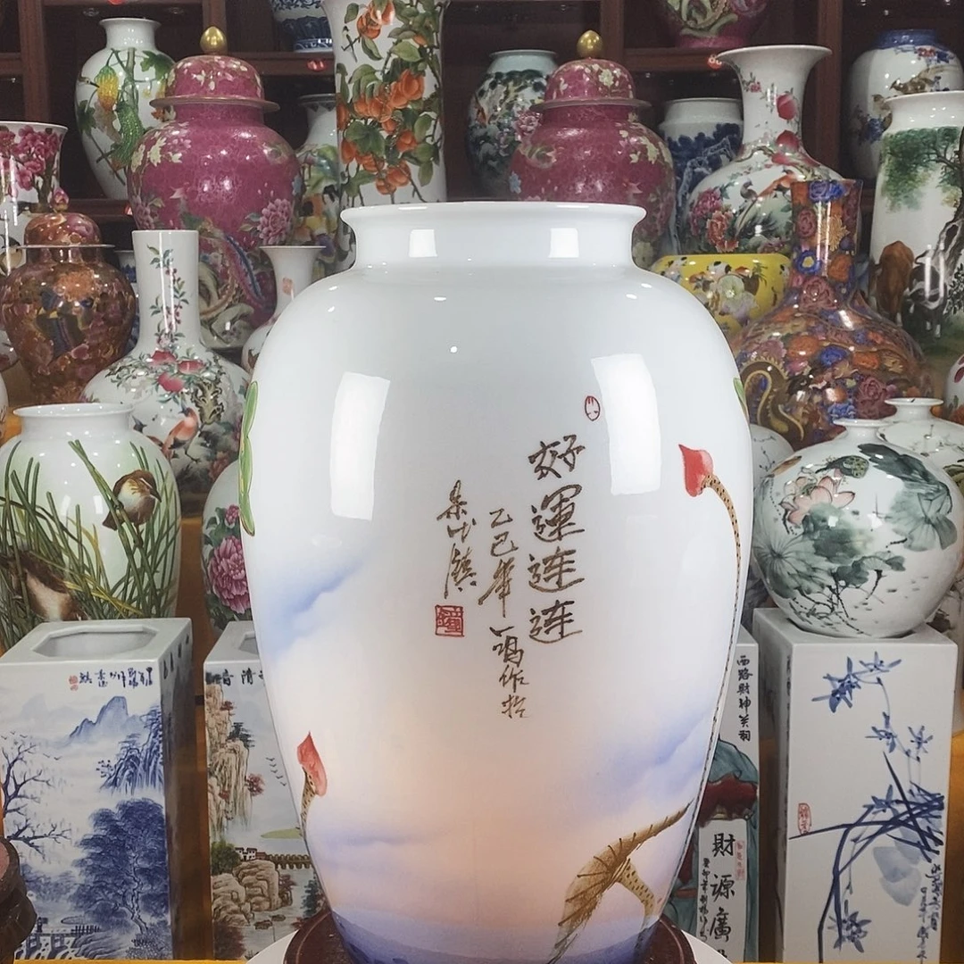 陶摆件景德镇陶瓷冬瓜瓶