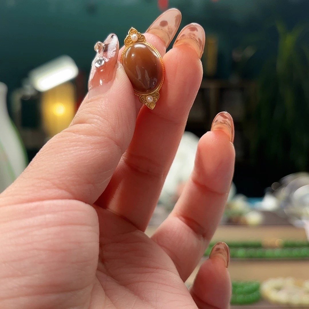 和田玉颈饰银S925镶嵌