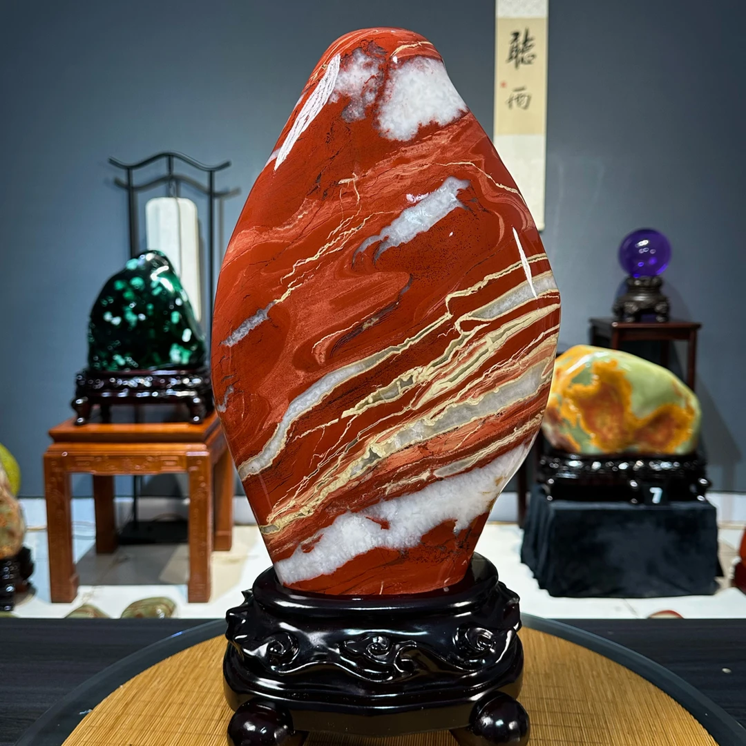 奇石摆件大号博古架玄关客厅书房摆设手工创意文房雅器