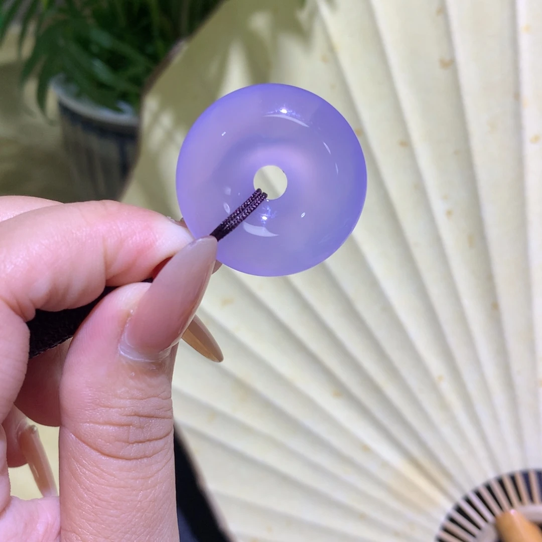 手镯玛瑙/玉髓未镶嵌冰紫平安扣卡30