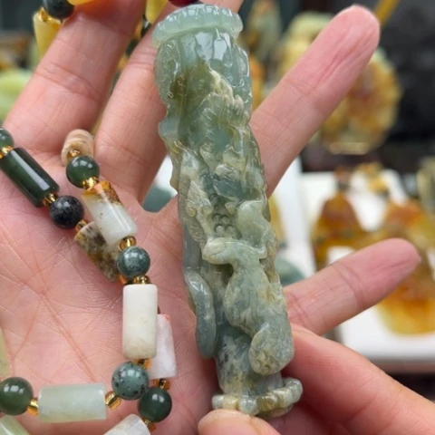 岫玉未镶嵌挂件挂件